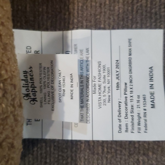 Gingerbread Man Pillow-NWT - Picture 3 of 4